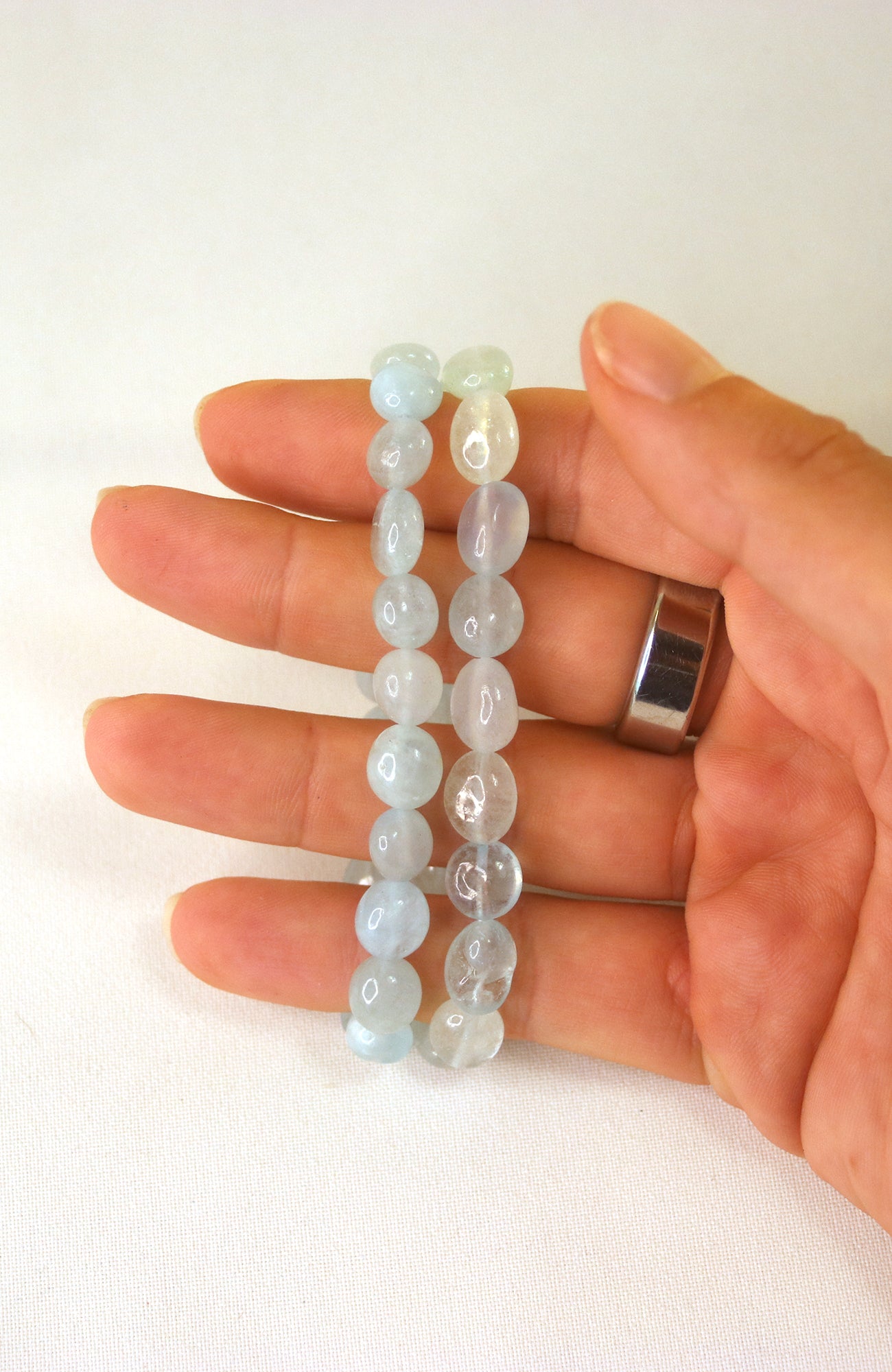Aquamarine 8-12mm Nugget Bracelet 391